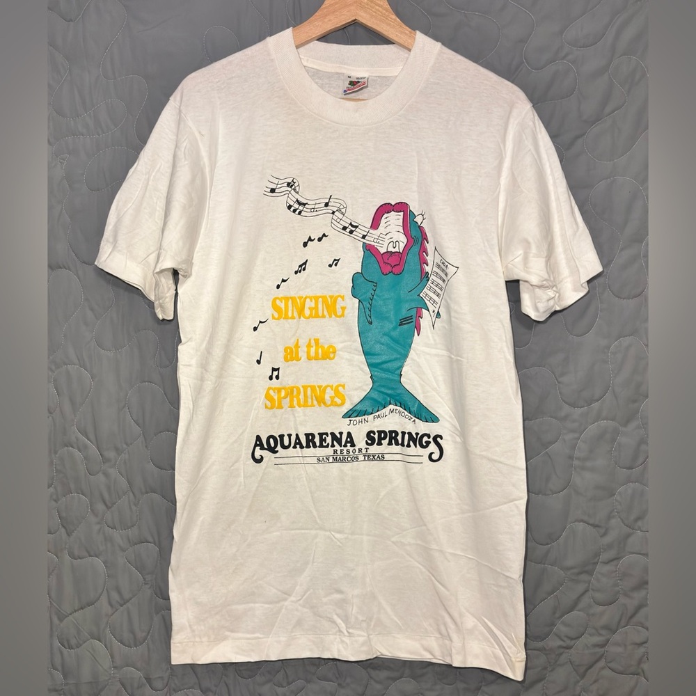 Vintage 80s Aquarena Springs “Singing at the Springs” Tee | San Marcos TX